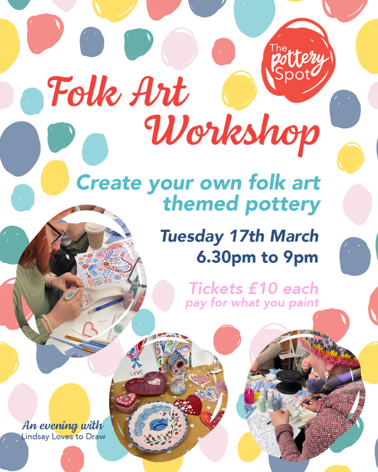 Folk Art Pottery Painting Workshop ♥️
