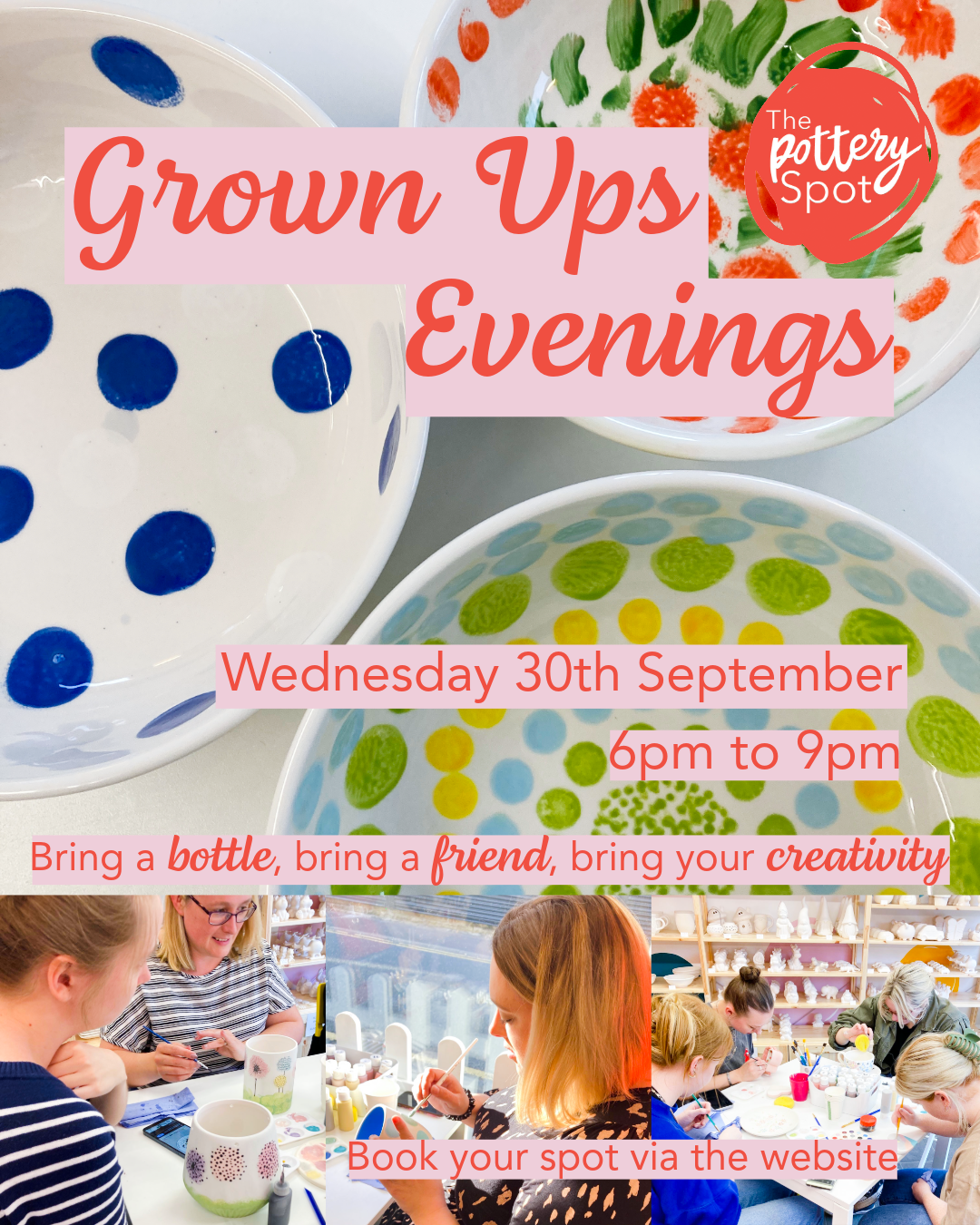 September Grown Ups Pottery Painting Evening